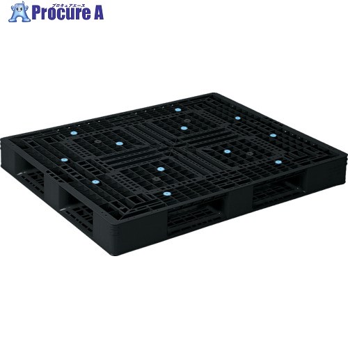 サンコー リサイクルプラスチックパレット 816329 D4-1114-2黒 SK-D4-1114-2-BK 1枚 ■▼198-0542 【貨物輸送都度積もり書き】