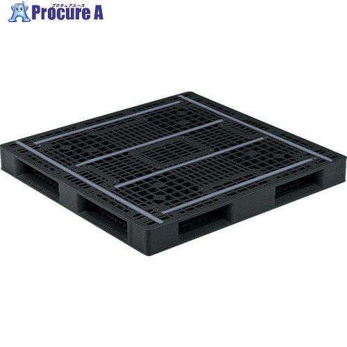 サンコー リサイクルプラスチックパレット 813055 D4-112116黒 SK-D4-112116-BK 1枚 ■▼198-2044 【貨物輸送都度積もり書き】