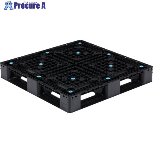 サンコー リサイクルプラスチックパレット 812049 D4-1010-2黒 SK-D4-1010-2-BK 1枚 ■▼198-2062 【送料都度見積】