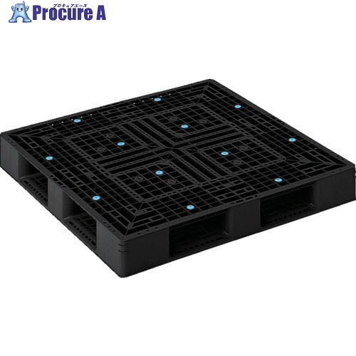 サンコー リサイクルプラスチックパレット 814436 D4-1212-2黒 SK-D4-1212-2-BK 1枚 ■▼198-2068 【貨物輸送都度積もり書き】