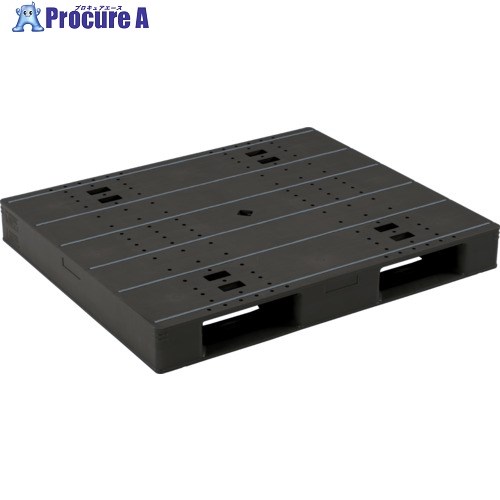 サンコー リサイクルプラスチックパレット 840006 LX-1113D2 ブラック SK-LX-1113D2-BK 1枚 ■▼198-2070 【送料都度見積】