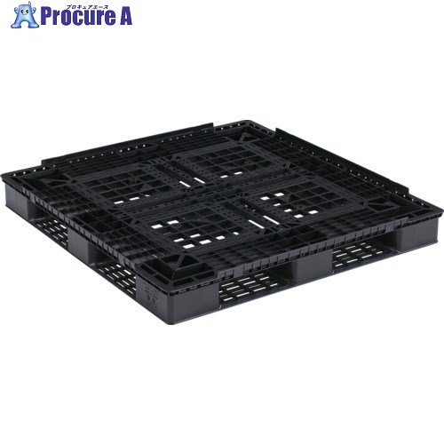 サンコー リサイクルプラスチックパレット 812252 D4-114118黒 SK-D4-114118-BK 1枚 ■▼198-2096 【貨物輸送都度積もり書き】
