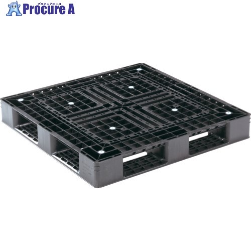サンコー リサイクルプラスチックパレット 812205 D4-1111-6N黒 SK-D4-1111-6N-BK 1枚 ■▼198-2101 【貨物輸送都度積もり書き】
