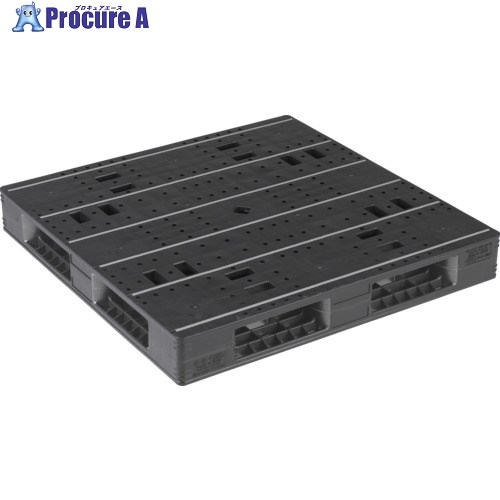 サンコー リサイクルプラスチックパレット 840014 LX-1111R4黒 SK-LX-1111R4-BK 1枚 ■▼217-5497 【送料都度見積】|プロキュアエース