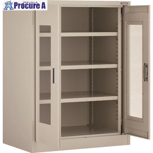 TRUSCO フリッパードアーキャビネット 1010X650XH1335 アクリル樹脂窓付 FPD-453G 1台 ■▼160-7984