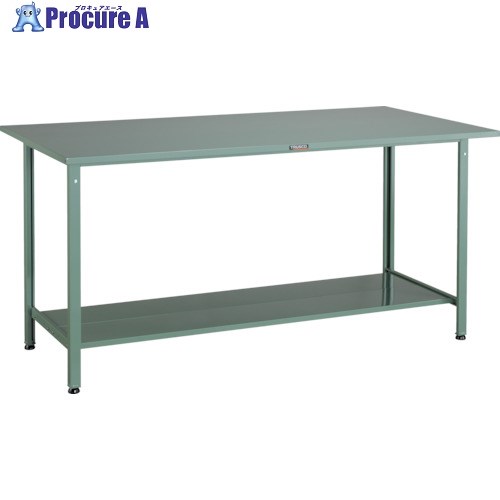 TRUSCO 軽荷重立作業台(300kg)HAE型 1800X750XH900 下棚2枚付 グリーン色 HSAE-1800LT2 1台 ■▼289-3509