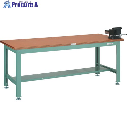 TRUSCO 中荷重作業台(1200kg)HW型 1500X750XH740 バイス付 グリーン色 HW-1500VRS 1台 ■▼369-0966 |プロキュアエース