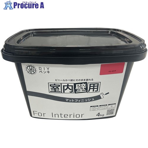 ニッぺ 室内かべ用塗料 STYLE DIYペンキマットフィニッシュ 室内壁用 ベリーピンク 4kg 4976124871450 1個 ■▼690-1708 【送料都度見積】
