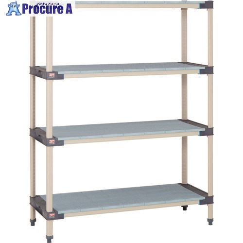 ERECTA メトロマックス4 フラットマット＋抗菌樹脂製ポール 間口1215mm&times;奥行465mm&times;高さ1378mm 4段 MAX4-1848F-MX54P-4 1台 ■▼114-2926 【送料都度見積】｜プロキュアエース