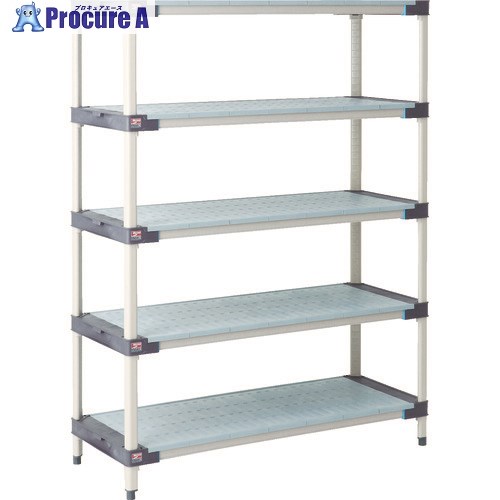 ERECTA メトロマックス4 フラットマット＋抗菌樹脂製ポール 間口910mm×奥行620mm×高さ1886mm 5段 MAX4-2436F-MX74P-5 1台 ■▼114-2952 【送料都度見積】