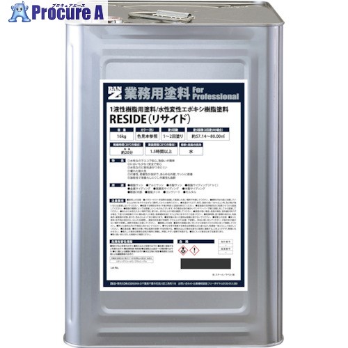 BANーZI 樹脂・アルミ(サッシ・外壁)用塗料 RESIDE 16kg チャコールグレーN-25 L-RSD/K16C2 1缶 ■▼370-0171
