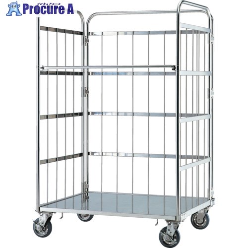 テックサス ロールボックスパレット 1100x800 SUSφ150ゴム車 MC-4D (1100X800X1700 ﾃﾞﾗｯｸｽ) 1台 ■▼465-1090 ※車上渡し