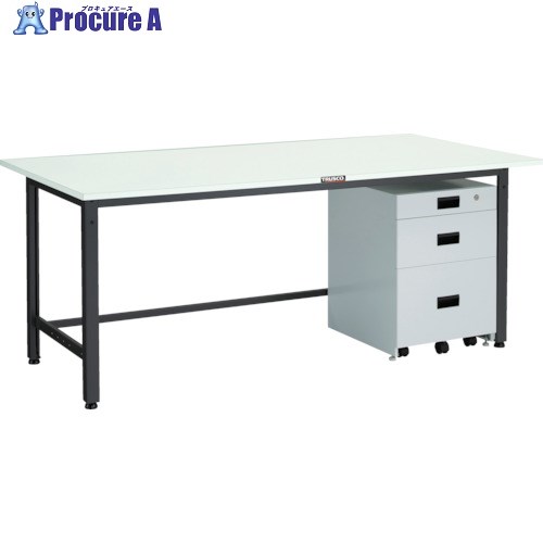 TRUSCO 軽荷重作業台(400kg)LEW型 1800X900XH740 3段キャビネット付 ダークグレー色 LEWR-1809UDK111 1台 ■▼467-1406