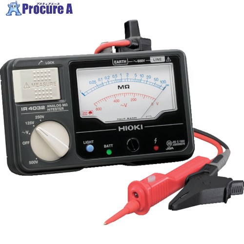 HIOKI アナログ絶縁抵抗計(3レンジ) IR4031-11 IR4031-11 1台 ▼838-5007