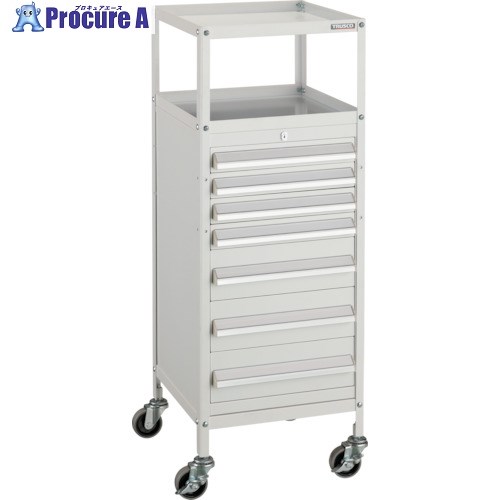 TRUSCO ミニキャビネットワゴン400X440X880LVR-661付 ホワイト MCW-661W 1台 ■▼465-2541
