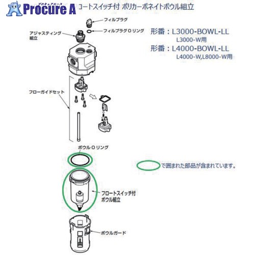 CKD L4000、8000シリーズ用 ボウル組立 L4000-BOWL-LL 1個 ■▼688-3416 【代引決済不可】【送料都度見積】