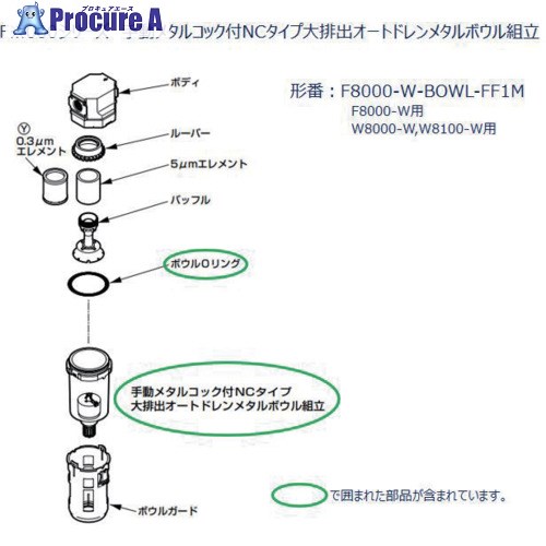 CKD F.R.Lユニット 8000シリーズ用 ボウル組立 F8000-W-BOWL-FF1M 1個 ■▼688-5089 【代引決済不可】【送料都度見積】