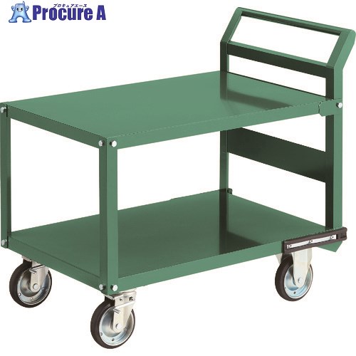 TRUSCO 鋼鉄製運搬車 900X600 片袖2段型 プレス車 自在ストッパー付車輪 PH-22 1台 ■▼149-5863