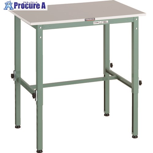TRUSCO 軽掛け目御役目台高さ自然調整式(150kg)RAEM2型 RoHS2対応天板 900X750XH650～950 緑であること色 RAEM2-0975 1台 ■▼161-1331