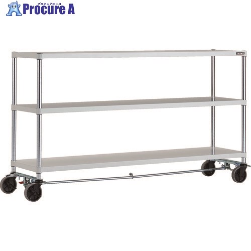 TRUSCO スチールラック フェニックスラック 1800X450 3段 U車輪4輪S付 W色 抗菌粉体塗装 PER-3643-U125-B4-W 1台 ■▼183-2676 |プロキュアエース