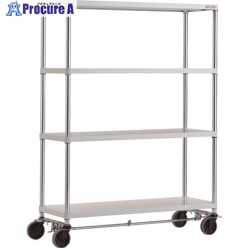 TRUSCO スチールラック フェニックスラック 1200X450 4段 U車輪4輪S付 W色 抗菌粉体塗装 PER-5444-U125-B4-W 1台 ■▼183-2686