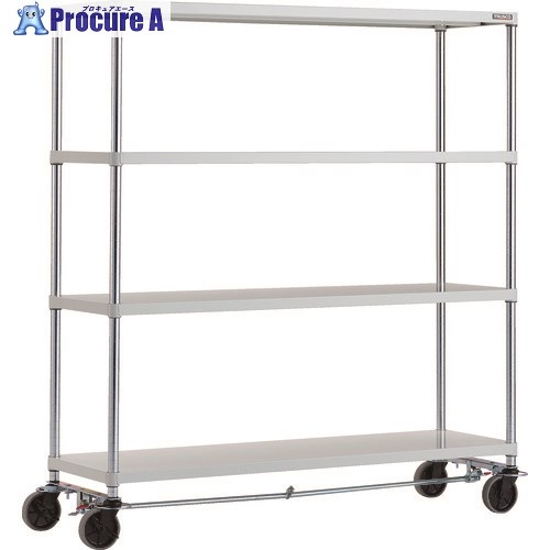 TRUSCO スチールラック フェニックスラック 1500X450 4段 U車輪4輪S付 W色 抗菌粉体塗装 PER-5544-U125-B4-W 1台 ■▼183-2690