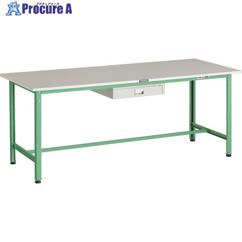 TRUSCO 軽掛け目御役目台(300kg)AE型 1800X750XH740 薄型1段抽き出し付 若い衆緑であること色 RAE-1800UDC1 YG 1台 ■▼183-3831 DIY・工具-作業台