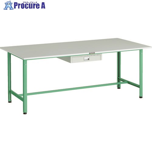 TRUSCO 軽荷重作業台(300kg)AE型 1800X900XH740 薄型1段引出し付 ヤンググリーン色 RAE-1809UDC1 YG 1台 ■▼183-3835 32,395円