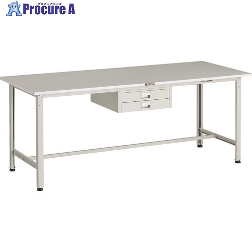 TRUSCO 軽荷重作業台(300kg)AE型 1800X750XH740 薄型2段引出し付 ホワイト色 RAE-1800UDC2 W 1台 ■▼183-3866