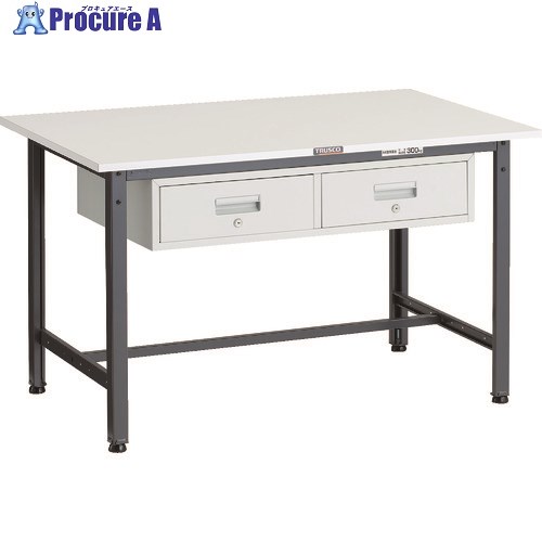 TRUSCO 軽掛け目御役目台(300kg)AE型 1200X750XH740 2列抽き出し付 うす暗い薄墨色色 RAE-1200FL2 DG 1台 ■▼183-3890
