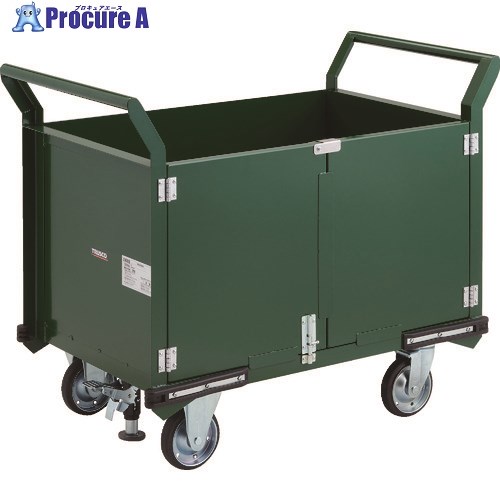 TRUSCO 鋼鉄製運搬車 900X600 観音扉 プレス車輪 Lストッパー付 PH-26PSS 1台 ■▼207-7187