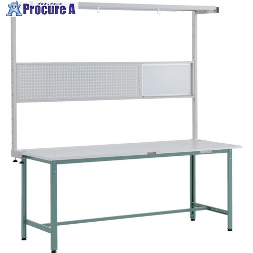 TRUSCO 軽荷重作業台(300kg)AE型 1800X750XH1948(全高) ツールハンガーフルセット付 グリーン色 RAE-1800THFS 1台 ■▼248-6823 |プロキュアエース