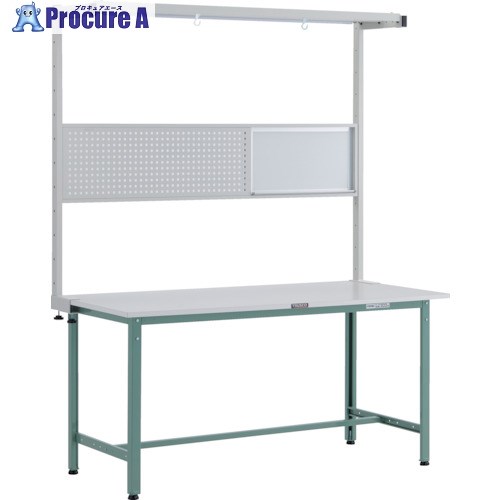 TRUSCO 軽荷重作業台(300kg)AE型 1500X600XH1948(全高) ツールハンガーフルセット付 グリーン色 RAE-1560THFS 1台 ■▼248-6839 ｜プロキュアエース