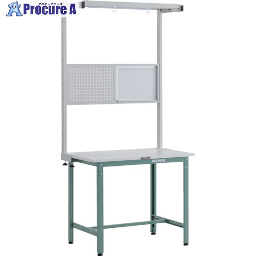TRUSCO 軽荷重作業台(300kg)AE型 900X600XH1948(全高) ツールハンガーフルセット付 グリーン色 RAE-0960THFS 1台 ■▼248-6859
