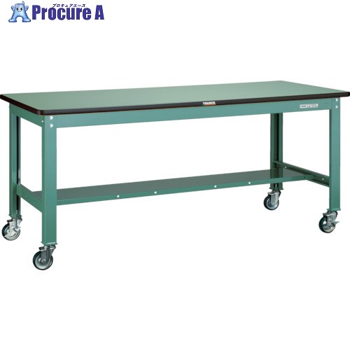 TRUSCO 中掛け目御役目台(300kg)HW型 1800X750XH831 φ100ウレタンキャスター付 緑であること色 RHW-1800CU100 1台 ■▼454-6032