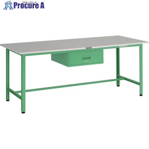 TRUSCO 軽荷重作業台(300kg)AE型 1800X750XH740 1段引出付 ヤンググリーン色 RAE-1800F1 YG 1台 ■▼467-2046