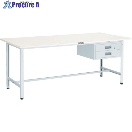 TRUSCO 軽荷重作業台(300kg)AE型 1800X900XH740 2段引出付 ホワイト色 RAE-1809F2 W 1台 ■▼467-2151