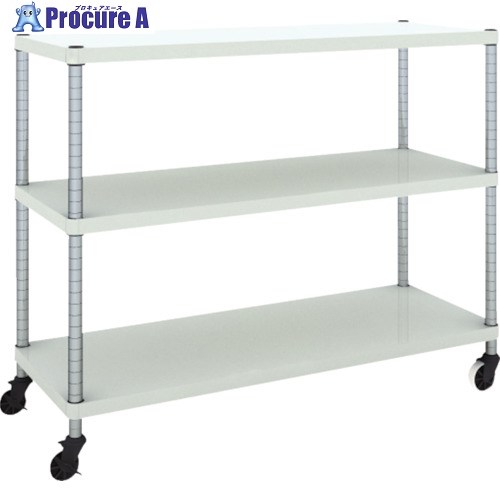 TRUSCO スチールラック フェニックスラック 1200X450 3段 U車輪付 W色 抗菌粉体塗装 PER-3443-U125-W 1台 ■▼484-4688