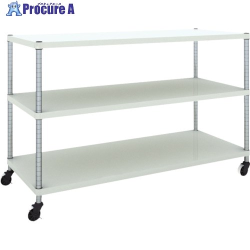 TRUSCO スチールラック フェニックスラック 1500X600 3段 U車輪付 W色 抗菌粉体塗装 PER-3563-U125-W 1台 ■▼484-4742