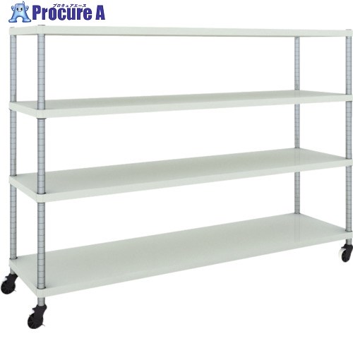 TRUSCO スチールラック フェニックスラック 1800X450 4段 U車輪付 W色 抗菌粉体塗装 PER-4644-U125-W 1台 ■▼484-4980