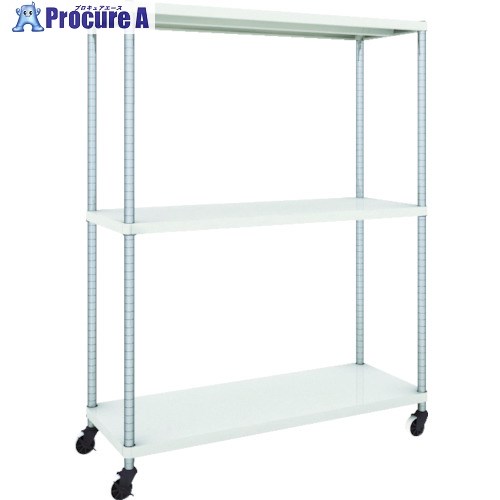 TRUSCO スチールラック フェニックスラック 1200X450 3段 U車輪付 W色 抗菌粉体塗装 PER-5443-U125-W 1台 ■▼484-5048 ｜プロキュアエース