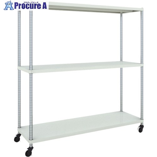 TRUSCO スチールラック フェニックスラック 1500X450 3段 U車輪付 W色 抗菌粉体塗装 PER-5543-U125-W 1台 ■▼484-5129 |プロキュアエース