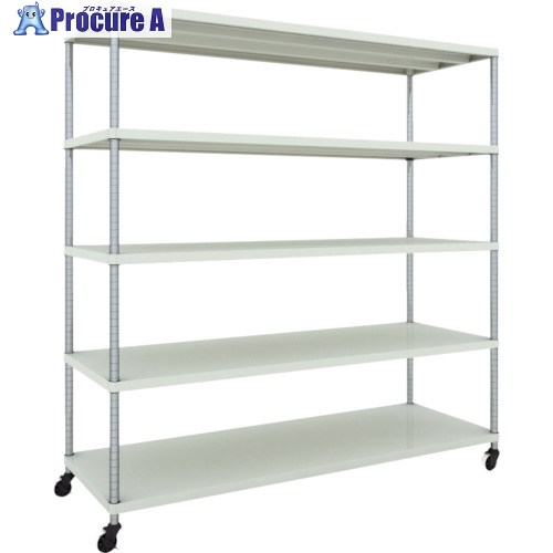 TRUSCO スチールラック フェニックスラック 1800X600 5段 U車輪付 W色 抗菌粉体塗装 PER-6665-U125-W 1台 ■▼484-5501 ｜プロキュアエース