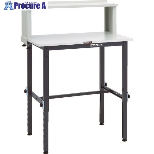 TRUSCO 軽掛け目御役目台高さ自然調整式(150kg)AEM型 900X600XH954～1254(全高) 上棚付 うす暗い薄墨色色 RAEM-0960YURB DG 1台 ■▼868-8735