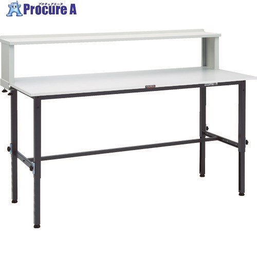TRUSCO 軽掛け目御役目台高さ自然調整式(150kg)AEM型 1800X750XH954～1254(全高) 上棚付 うす暗い薄墨色色 RAEM-1800YURB DG 1台 ■▼868-8749