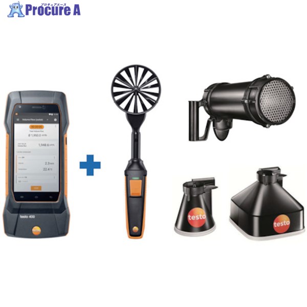 TESTO testo400 ＋ φ100粍 ベーン ＋ 愛読者フランネル ＋ フローストレーナー TD20-400-10 1式 ■▼255-4479