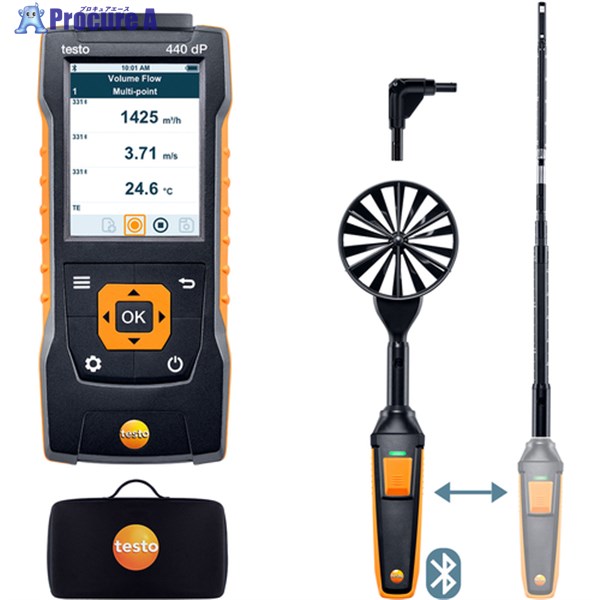 TESTO 熱線式・ベーン式風速計 testo 440dP 風速計コンボセット1 0563 4409 1式 ■▼127-2577 |プロキュアエース