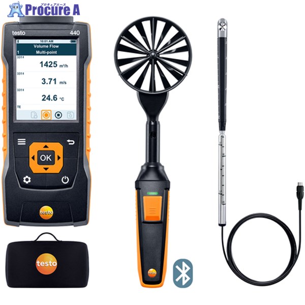 TESTO ベーン式風速計 testo 440 風速計書き割り2 0563 4407 1式 ■▼127-2588