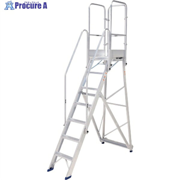 PiCa 折りたたみ式作業台DWR型 2.1m 手すり付き(H:1100mm) DWR-210A11H 1台 ■▼322-8103 ※車上渡し