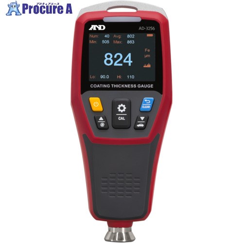 A＆D デュアル印字機膜厚計 AD-3256 原則として(ISO)目盛り調整付(精神測定検査記録書＋トレサビリティ取り合わせ図) AD3256-00A00 1台 ■▼710-5841